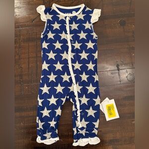 NWT size 12/18 Months Kickee Pants Vintage Stars One Piece button up